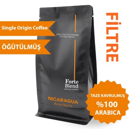 Forte Blend Nicaragua Royal Shg Ep Kahve 250 GR - Filtre Kahve Makinası için öğütülmüş
